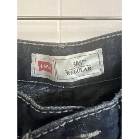 EUC Levis 505 Boys Youth Jean Shorts 14 Regular Dark Denim - Picture 2 of 5